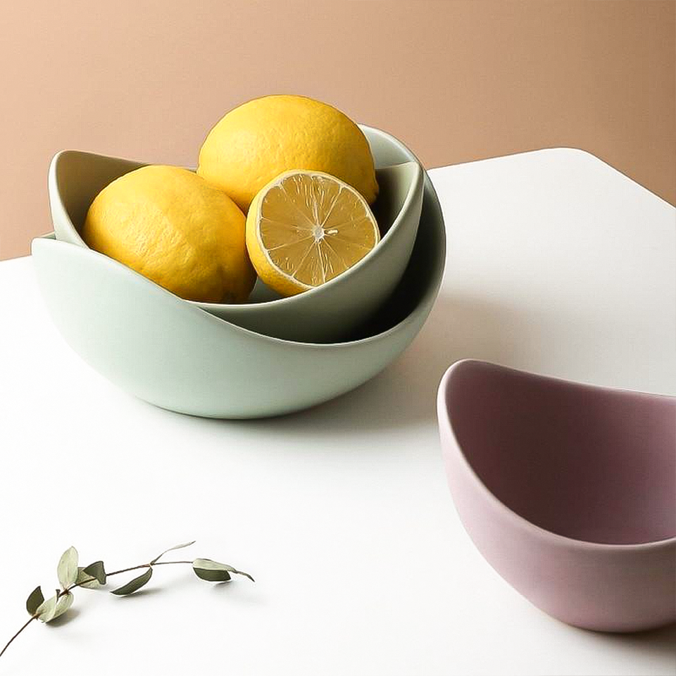 Natalia Ceramic Bowls (Blush Pink)