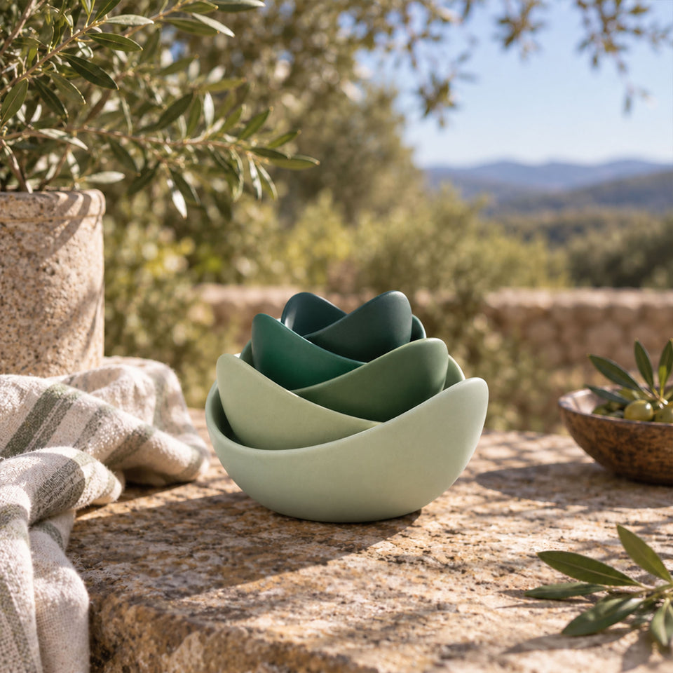 Natalia Ceramic Bowls (Pine Green)