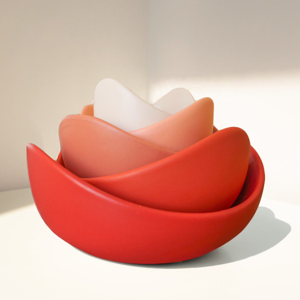Natalia Ceramic Bowls (Papaya Red)