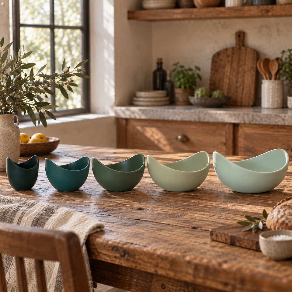 Natalia Ceramic Bowls (Pine Green)
