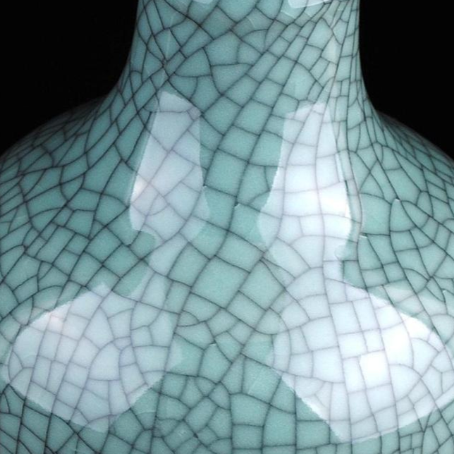 Crackle Glazed Baby Blue Vase