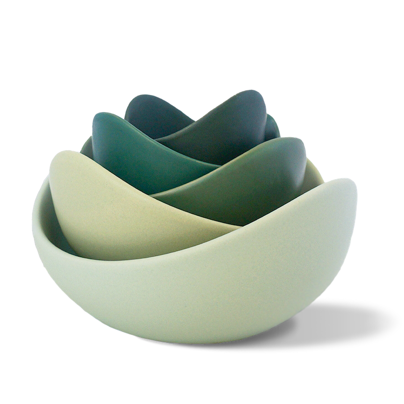 Natalia Ceramic Bowls (Pine Green)
