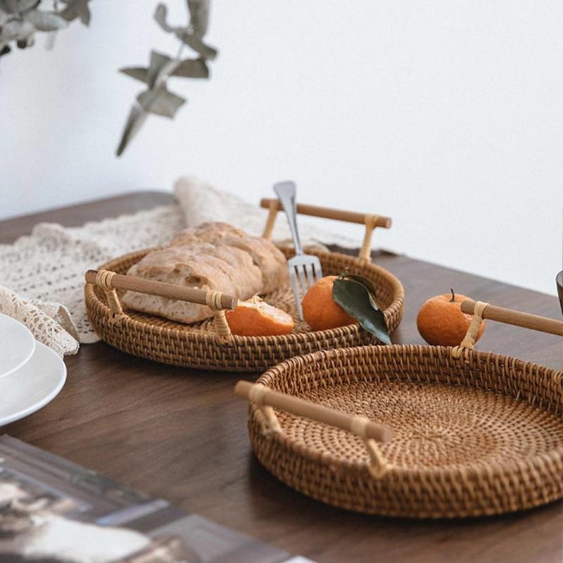 Hapao pattern basket tray with fruits